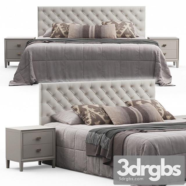 Brunet Contemporary Button Tufted Fabric Queen Headboard Bed