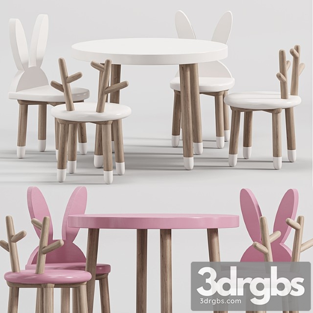 Wooden Table Chair Set For Kids 2