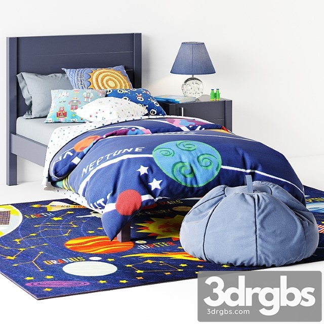 Bed Uptown Navy Blue Bed from Crate & Barrel curbstone Kids Uptown Navy Blue Nightstand