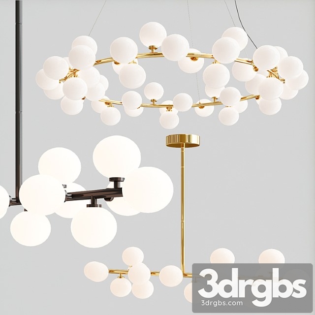 Bubble stik and milk bublle round chandelier collection