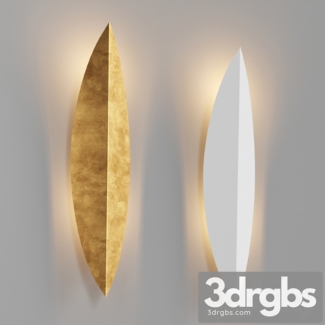 Loftconcept art deco leaf wall lamp gold and white
