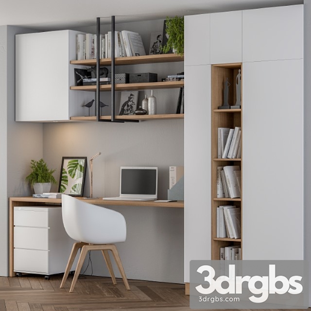 Home office white wood 2