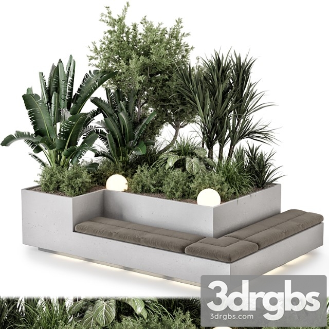 Backyard and landscape set bush and tree - set 1180