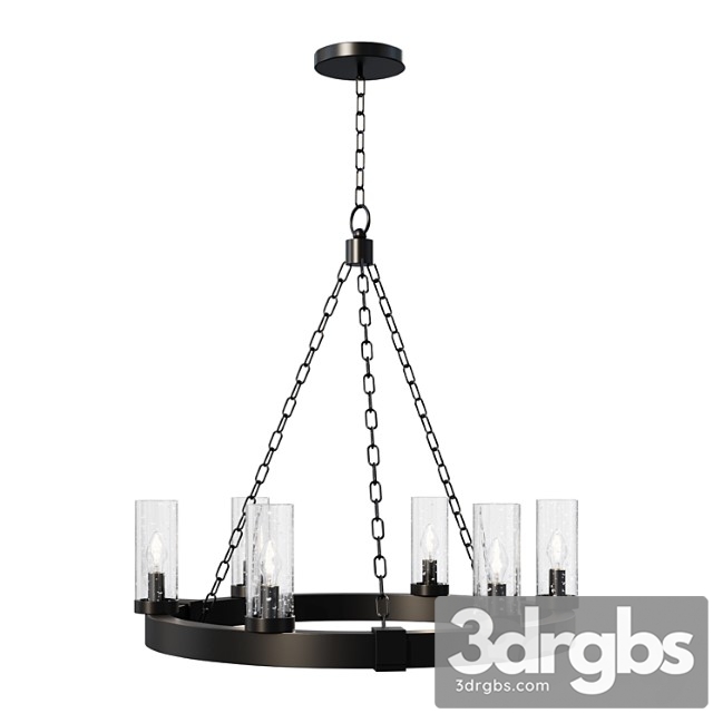 Chandelier seeded contrast outdoor ring chandelier - 6 light lamp