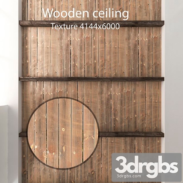 Wooden Ceiling With Beams 04