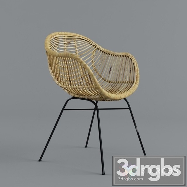 Vintage Bamboo Round Chair