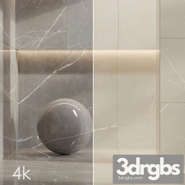 Marble Set 04 Bundle 2 Types Of Pulpis Grey And Beige 4k