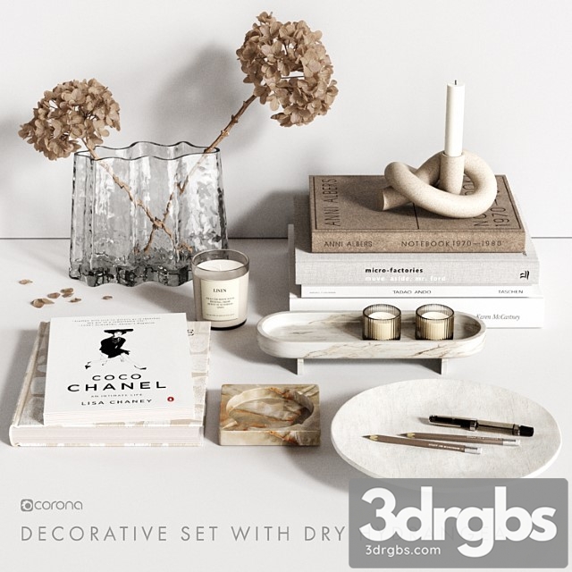 Decorative Set With Dry Hydrangea