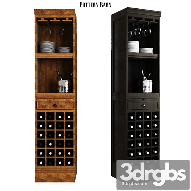 Pottery barn modular bar with wine grid tower