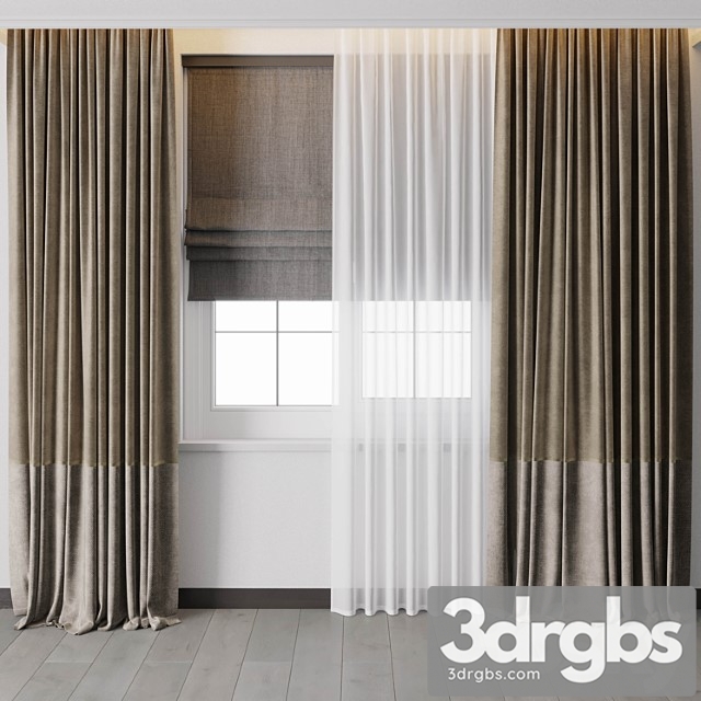 Hadi curtain with roman blinds 56