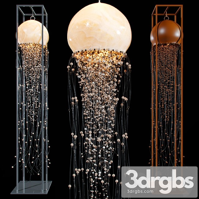 Chandelier and Floor Lamp Jellyfish