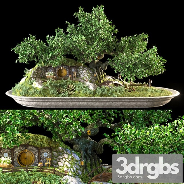 Bonsai in the style of the hobbit