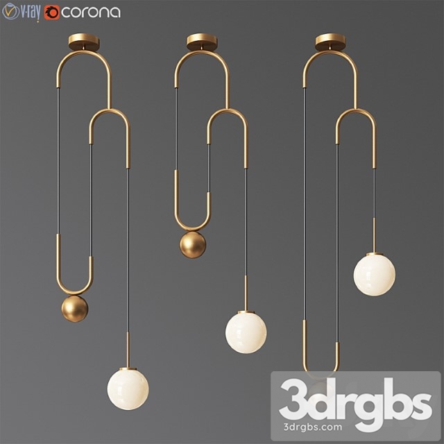 Cradle brass pulley pendant light