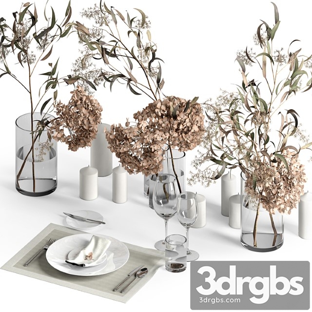 Table Setting With Dry Plants