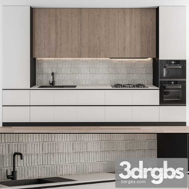 Kitchen modern - white and wood 55