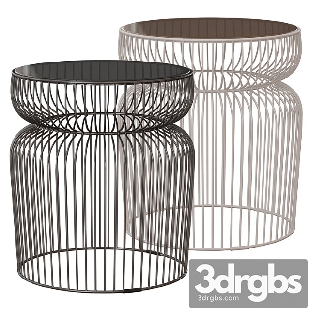 Spoke glass metal end table (crate and barrel)