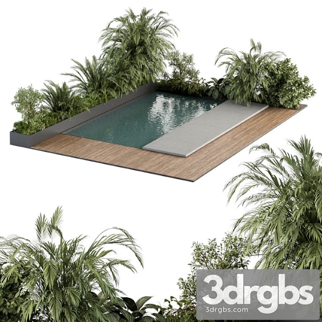 Backyard and landscape furniture with pool 04