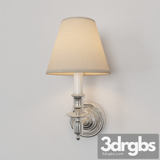 Visual Comfort Studio Single French Sconce In Polished Nickel With Tissue Shade S2110pn T