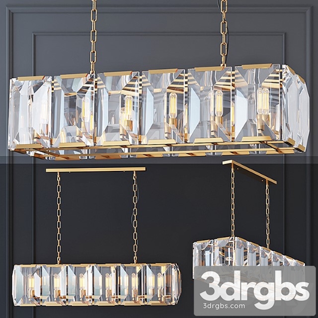 Chandelier harlow crystal square gold