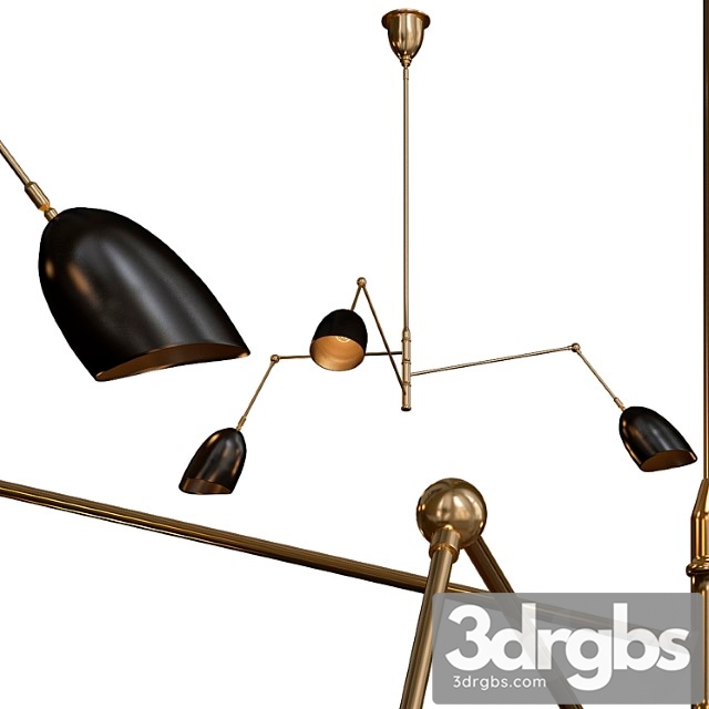 Sommerard Medium Triple Arm Chandelier Hand Rubbed Antique Brass