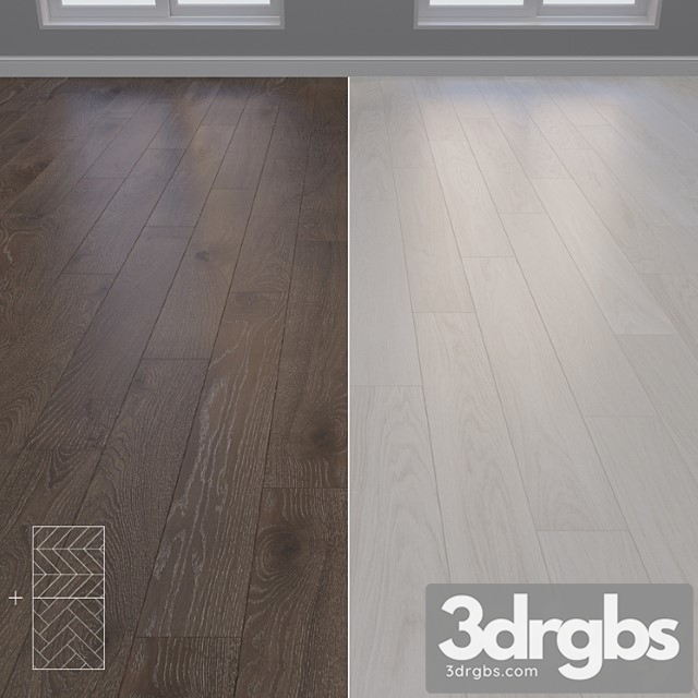 Oak Parquet 2 Types Layout Herringbone Chevron And Linear Setdo25