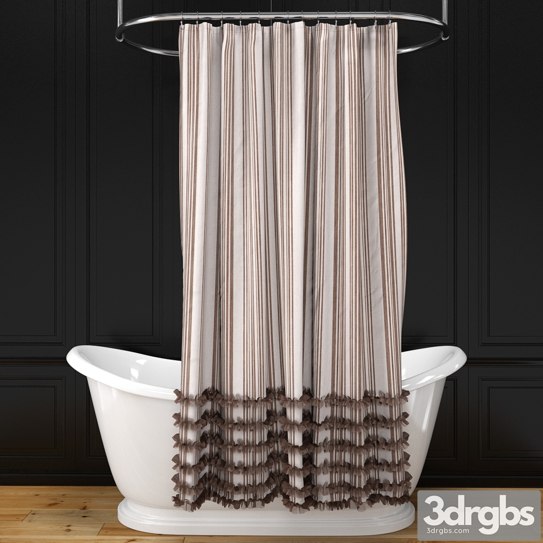 Alice Bath Shower Curtain Oval Rail