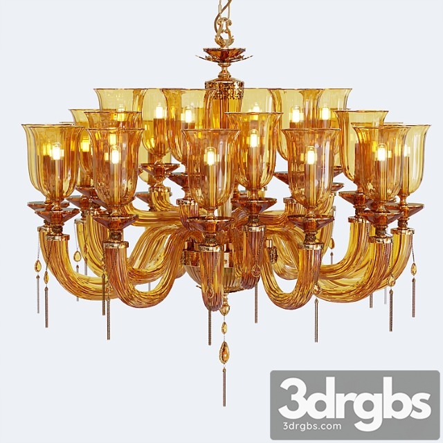 Chandelier euroluce julienne amber l12 + 6 + 6 glass