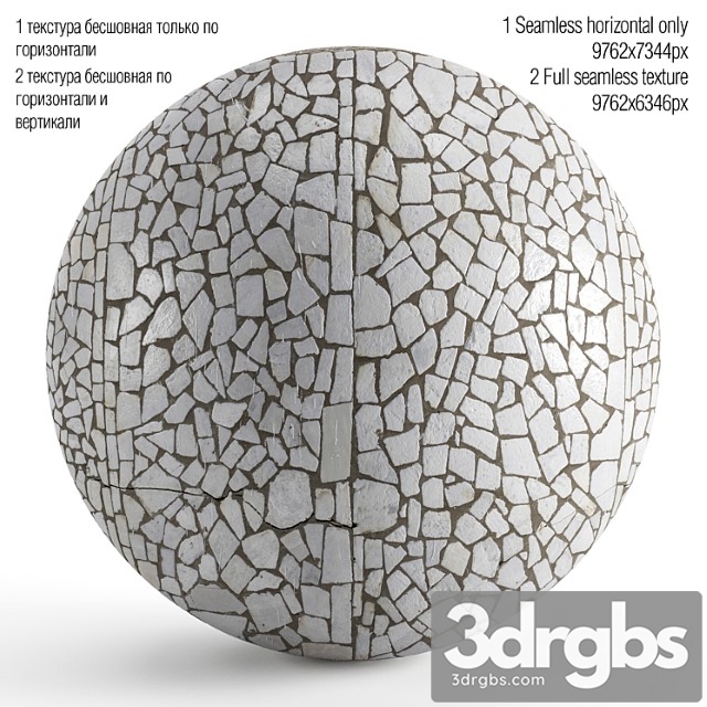 Seamless mosaic texture from chipped tiles. pbr