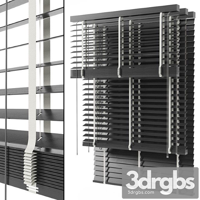 Wooden blinds set 04