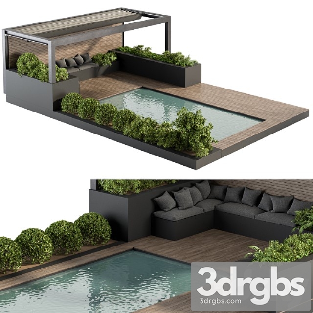 Backyard And Landscape Furniture With Pool 03