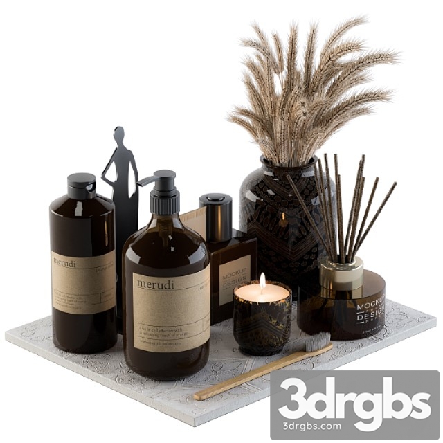 Bathroom Decor Set 04 Brown