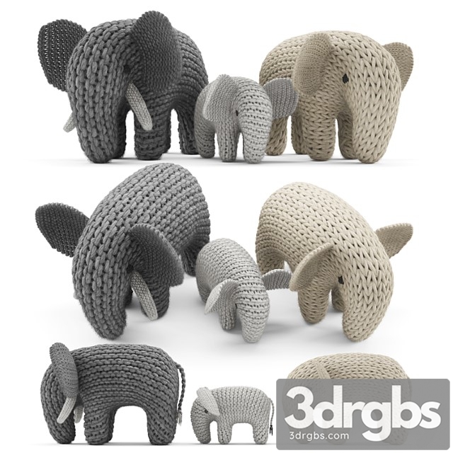 Toy Knitted Elephants Toys