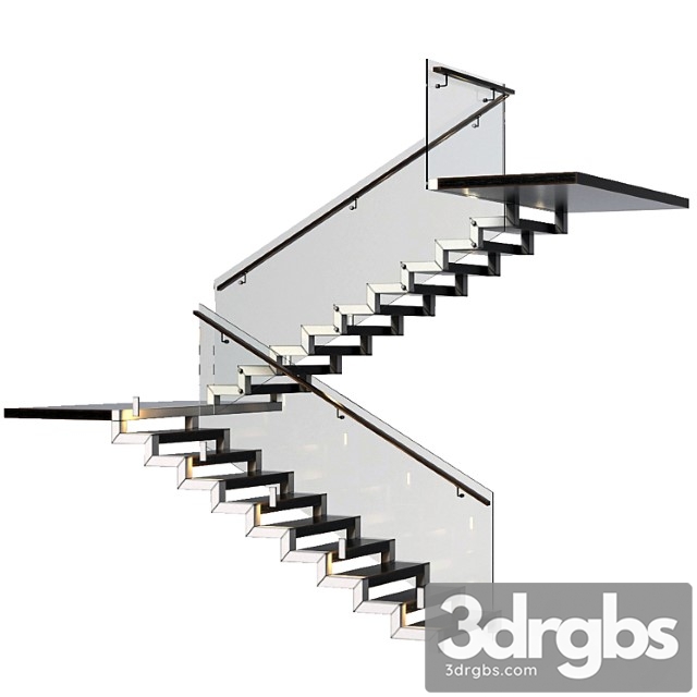 Stairs Made Of Granite Metal and Glass With Illumination Astro 7481 Borgo 43