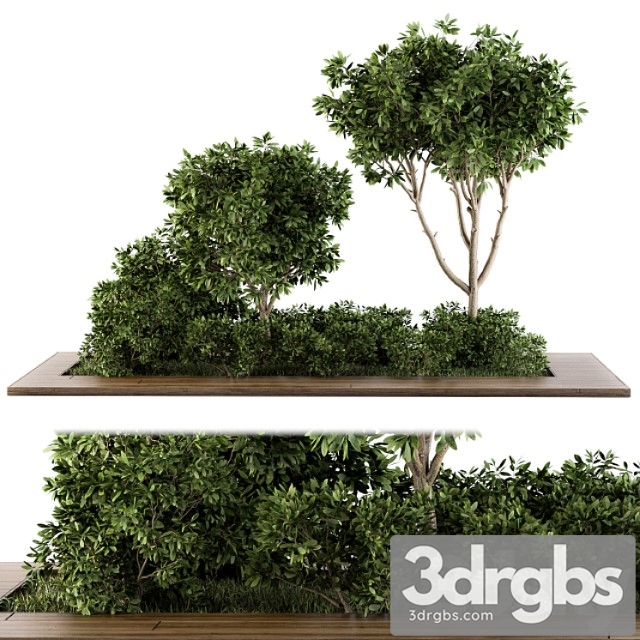 Garden set bush and tree - garden set 07