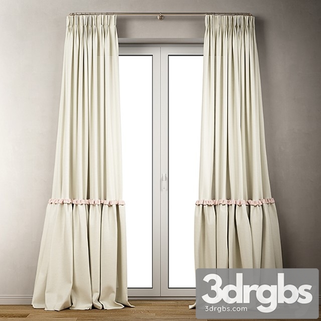 curly curtains with ruffles