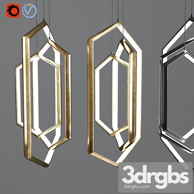 Hexagon geometric modern chandelier led light fixture