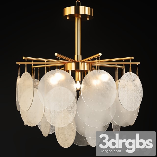 Chandelier with hanging glass plates frost b