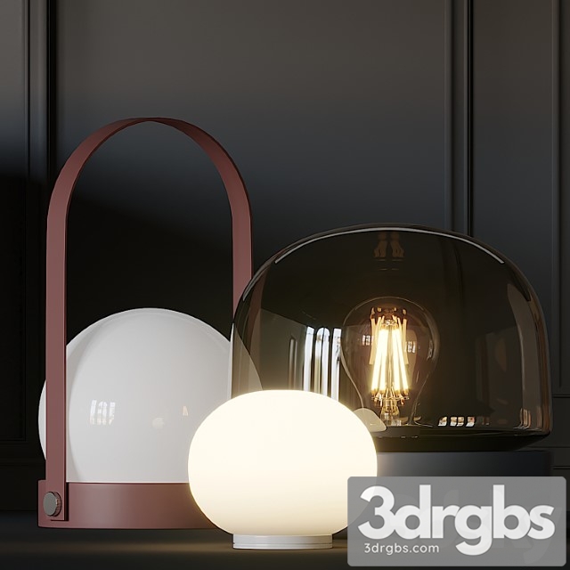 Carrie Stone And Mini Glo Ball T Table Lamps 1