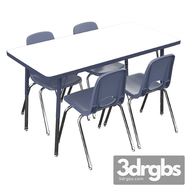 5 piece rectangular activity table & chair set