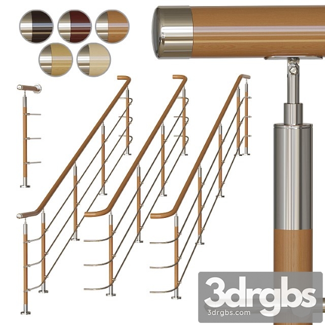 Stainless steel railing with wood inserts 2