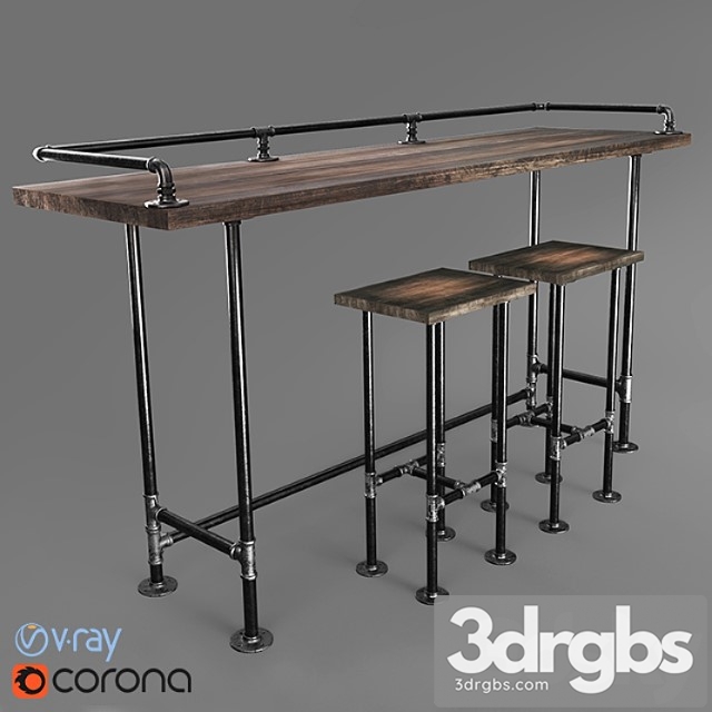 Bar table made with iron pipes 2