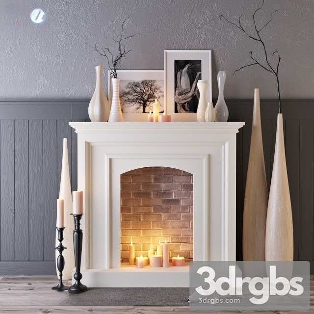 Decorative Fireplace With Candles