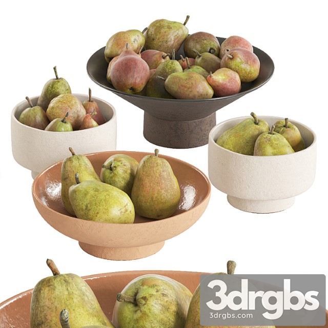 Pears in bowls