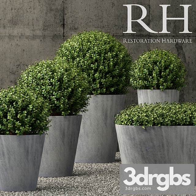 Restoration Hardware Estate Zinc Round Planters