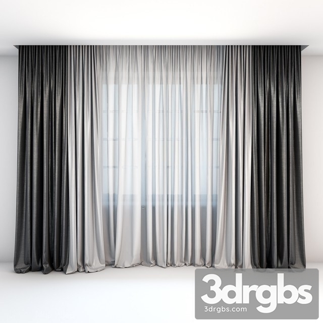 Curtain Simple Black White