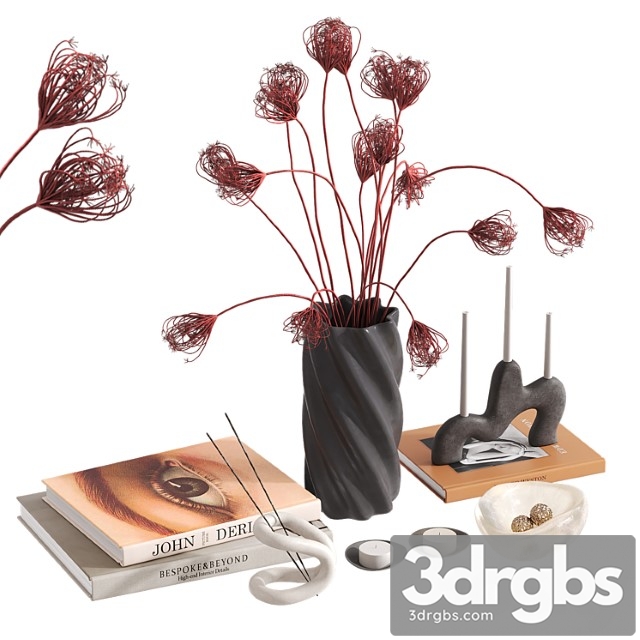 Decorative Set With Pink Queen Annes Lace
