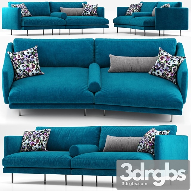 Mies two seater sofa blue - calligaris 2