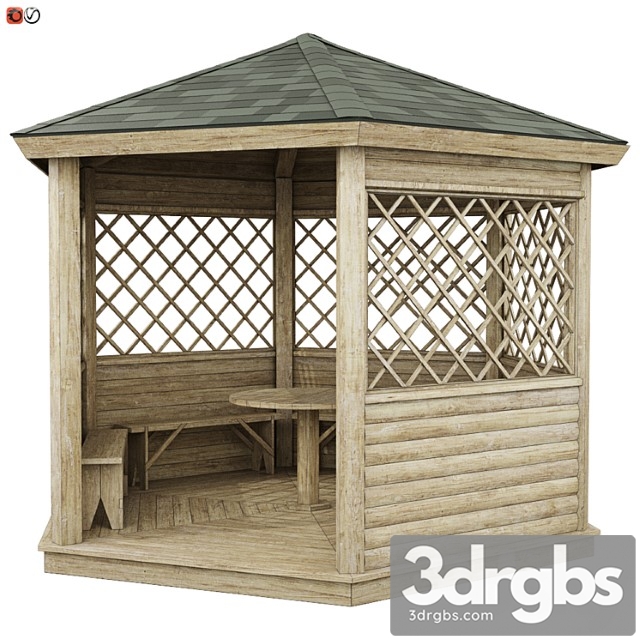 Garden Gazebo Made of Wood 02