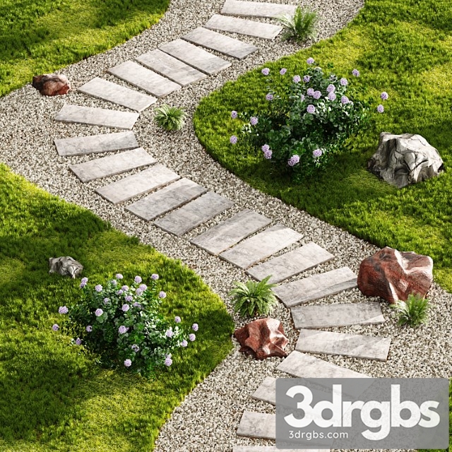 Stepping stone designs decorative floor grass 04