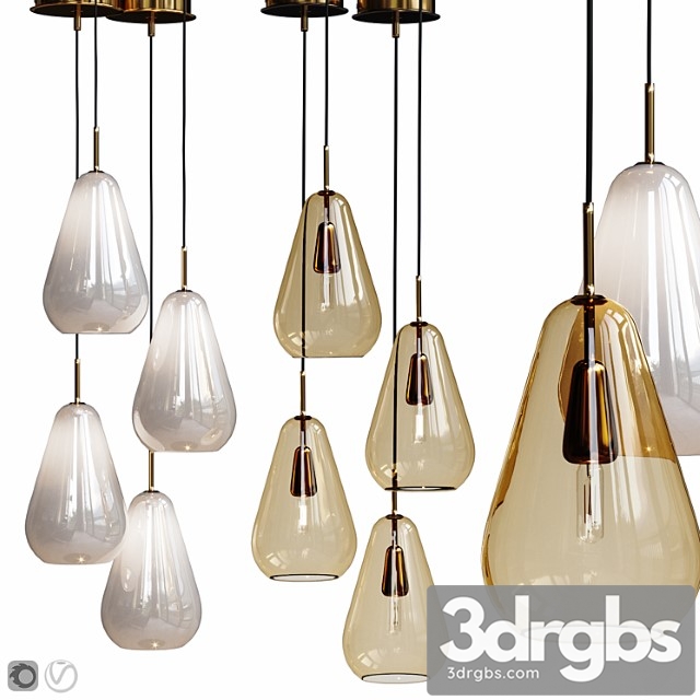 Nuura Anoli Medium 1 Pendant Gold and White Glass Shade